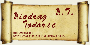 Miodrag Todorić vizit kartica